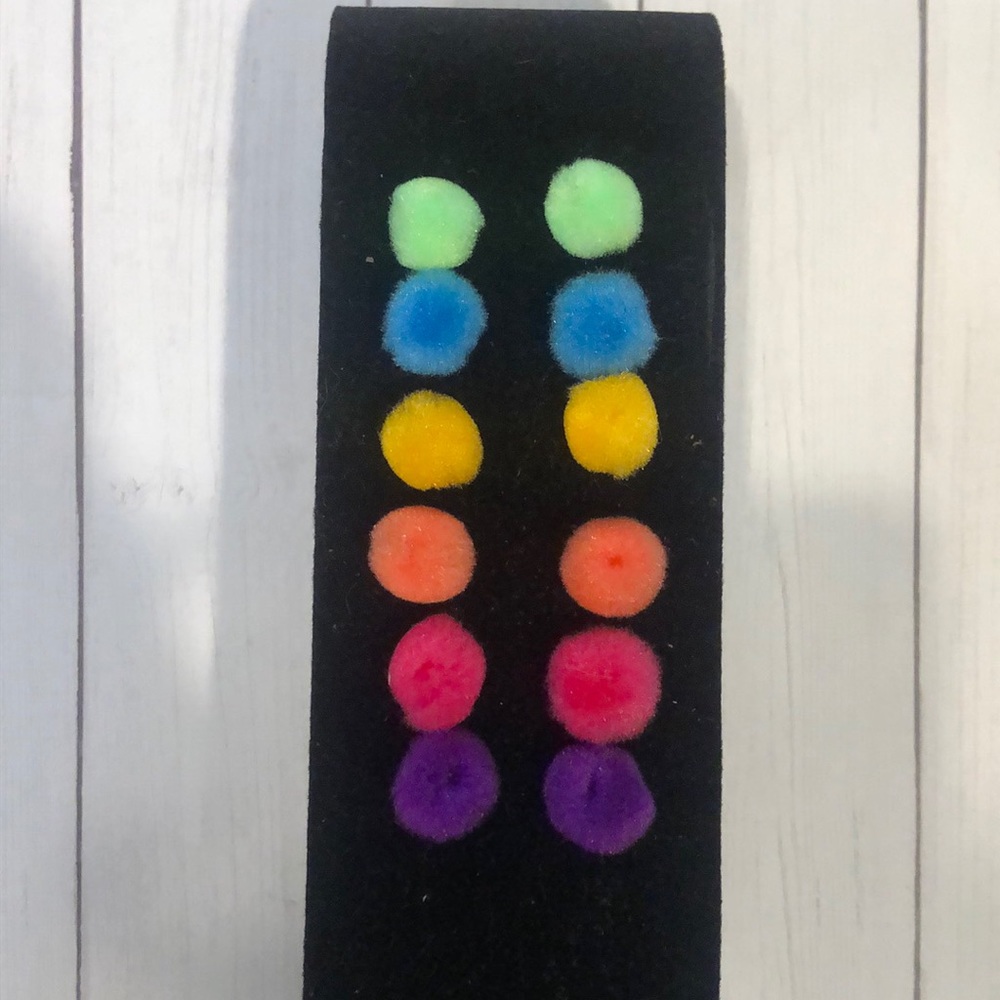 Pom Pom Colorful Stud Earrings